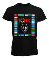 Türkiye,Turan,Göktürk,Azerbaycan,Kazakistan,Türkmenistan,Tacikistan,Özbekistan,Kyrgyzstan. Siyah Erkek Tişört - Tisho