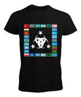 Türkiye,Turan,Göktürk,Azerbaycan,Kazakistan,Türkmenistan,Tacikistan,Özbekistan,Kyrgyzstan. Siyah Erkek Tişört - Tisho