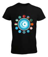 Türkiye,Turan,Göktürk,Azerbaycan,Kazakistan,Türkmenistan,Tacikistan,Özbekistan,Kyrgyzstan. Siyah Erkek Tişört - Tisho