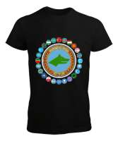 Türkiye,Turan,Göktürk,Azerbaycan,Kazakistan,Türkmenistan,Tacikistan,Özbekistan,Kyrgyzstan. Siyah Erkek Tişört - Tisho