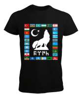 Türkiye,Turan,Göktürk,Azerbaycan,Kazakistan,Türkmenistan,Tacikistan,Özbekistan,Kyrgyzstan. Siyah Erkek Tişört - Tisho