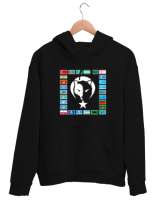 Türkiye,Turan,Göktürk,Azerbaycan,Kazakistan,Türkmenistan,Tacikistan,Özbekistan,Kyrgyzstan. Siyah Unisex Kapşonlu Sweatshirt - Tisho