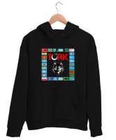 Türkiye,Turan,Göktürk,Azerbaycan,Kazakistan,Türkmenistan,Tacikistan,Özbekistan,Kyrgyzstan. Siyah Unisex Kapşonlu Sweatshirt - Tisho