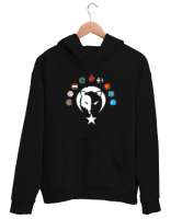 Türkiye,Turan,Göktürk,Azerbaycan,Kazakistan,Türkmenistan,Tacikistan,Özbekistan,Kyrgyzstan. Siyah Unisex Kapşonlu Sweatshirt - Tisho