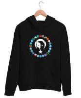 Türkiye,Turan,Göktürk,Azerbaycan,Kazakistan,Türkmenistan,Tacikistan,Özbekistan,Kyrgyzstan. Siyah Unisex Kapşonlu Sweatshirt - Tisho