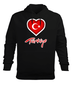 Türkiye,Turkey,Turkey Flag,türkiye bayrağı,türk. Erkek Kapüşonlu Hoodie Sweatshirt - Tisho