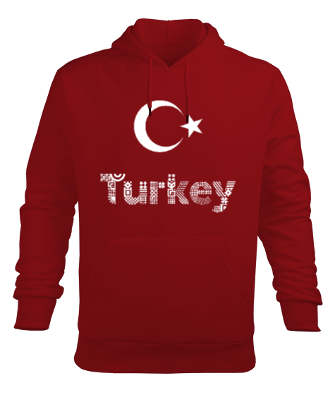 Türkiye,Türkiye bayrağı. Erkek Kapüşonlu Hoodie Sweatshirt - Tisho