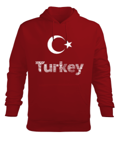 Türkiye,Türkiye bayrağı. Erkek Kapüşonlu Hoodie Sweatshirt - Tisho