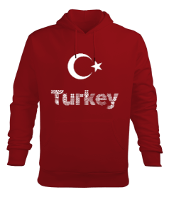 Türkiye,Türkiye bayrağı. Erkek Kapüşonlu Hoodie Sweatshirt - Tisho