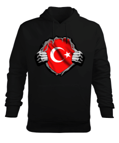 Türkiye,Türkiye bayrağı. Erkek Kapüşonlu Hoodie Sweatshirt - Tisho