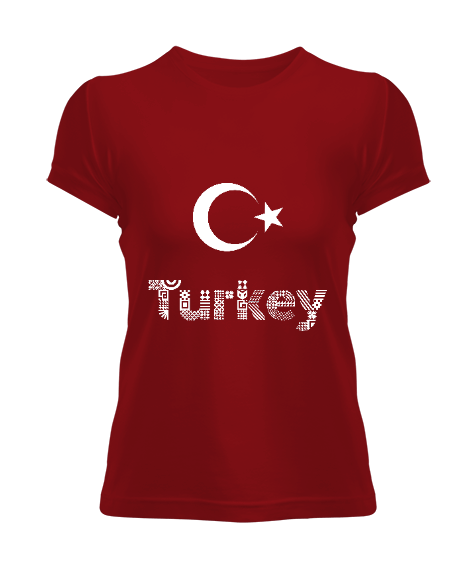 Tisho - Türkiye,Türkiye bayrağı. Kadın Tişört
