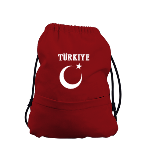 Tisho - Türkiye,Türkiye bayrağı,Hilal ve yıldız. Büzgülü Çocuk Sırt Çantası