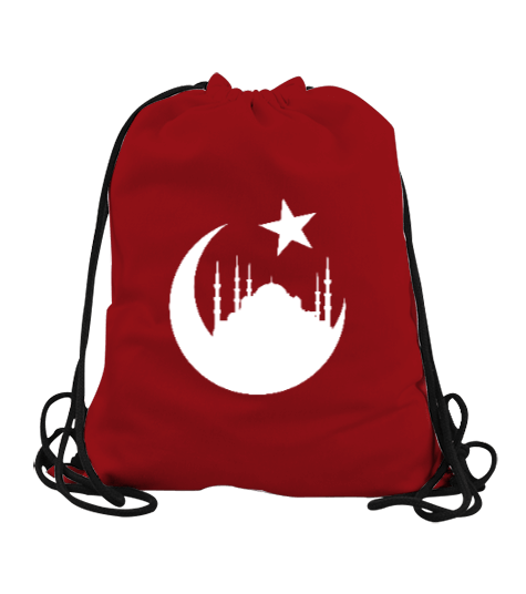 Tisho - Türkiye,Türkiye bayrağı,Hilal ve yıldız. Büzgülü Spor Çanta