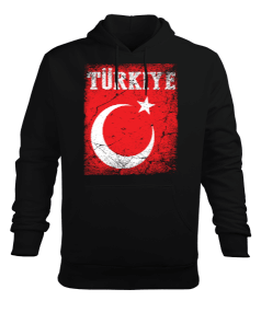 Türkiye,Türkiye bayrağı,Hilal ve yıldız. Erkek Kapüşonlu Hoodie Sweatshirt - Tisho