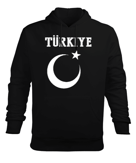 Tisho - Türkiye,Türkiye bayrağı,Hilal ve yıldız. Erkek Kapüşonlu Hoodie Sweatshirt