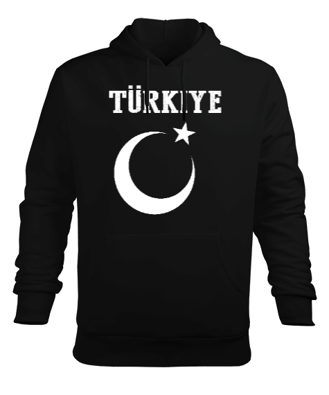 Türkiye,Türkiye bayrağı,Hilal ve yıldız. Erkek Kapüşonlu Hoodie Sweatshirt - Tisho
