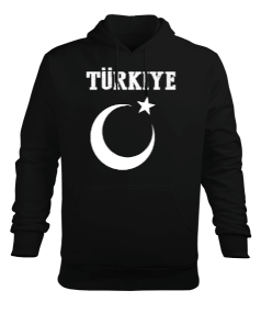 Türkiye,Türkiye bayrağı,Hilal ve yıldız. Erkek Kapüşonlu Hoodie Sweatshirt - Tisho