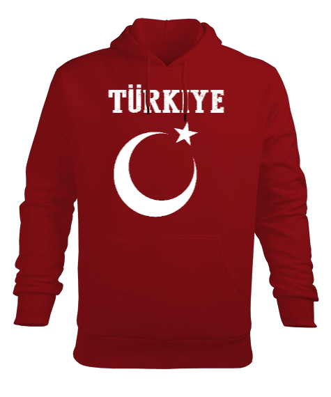 Tisho - Türkiye,Türkiye bayrağı,Hilal ve yıldız. Erkek Kapüşonlu Hoodie Sweatshirt