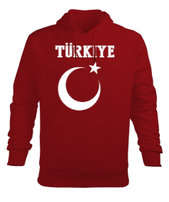 Türkiye,Türkiye bayrağı,Hilal ve yıldız. Erkek Kapüşonlu Hoodie Sweatshirt - Tisho