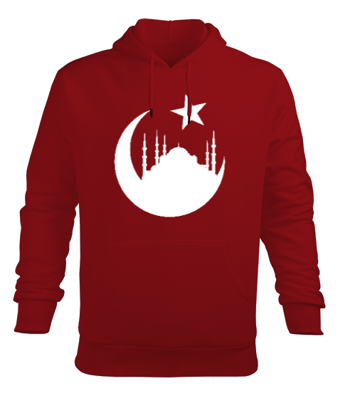 Türkiye,Türkiye bayrağı,Hilal ve yıldız. Erkek Kapüşonlu Hoodie Sweatshirt - Tisho
