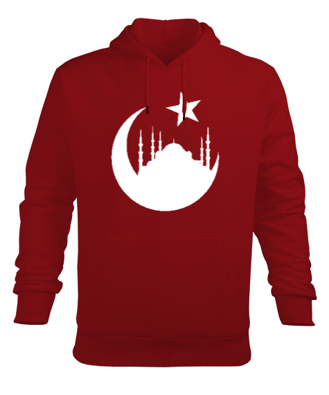 Tisho - Türkiye,Türkiye bayrağı,Hilal ve yıldız. Erkek Kapüşonlu Hoodie Sweatshirt