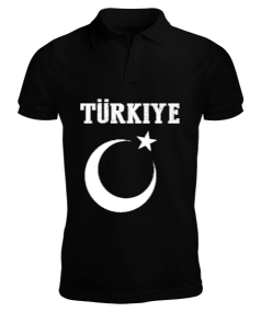 Türkiye,Türkiye bayrağı,Hilal ve yıldız. Erkek Kısa Kol Polo Yaka - Tisho