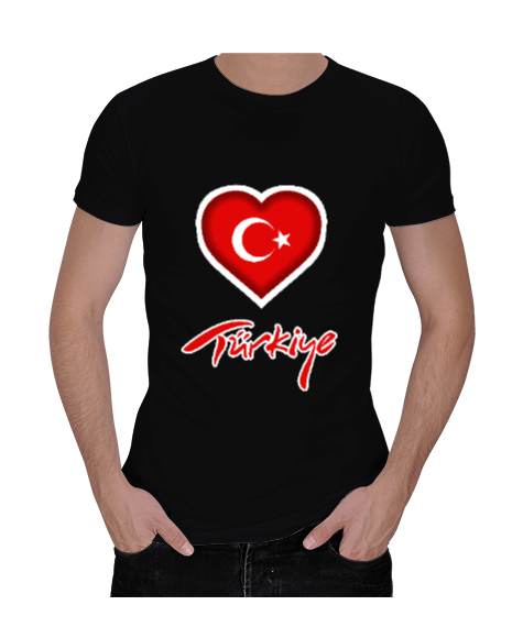 Tisho - Türkiye,Türkiye bayrağı,Hilal ve yıldız. Erkek Regular Kesim Tişört