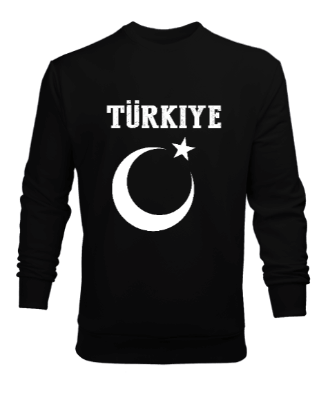 Tisho - Türkiye,Türkiye bayrağı,Hilal ve yıldız. Erkek Sweatshirt