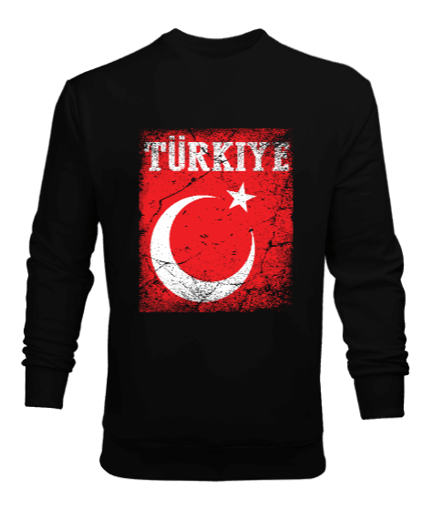 Tisho - Türkiye,Türkiye bayrağı,Hilal ve yıldız. Erkek Sweatshirt