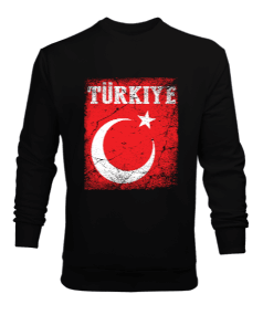 Türkiye,Türkiye bayrağı,Hilal ve yıldız. Erkek Sweatshirt - Tisho