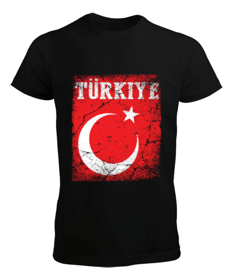 Tisho - Türkiye,Türkiye bayrağı,Hilal ve yıldız. Erkek Tişört