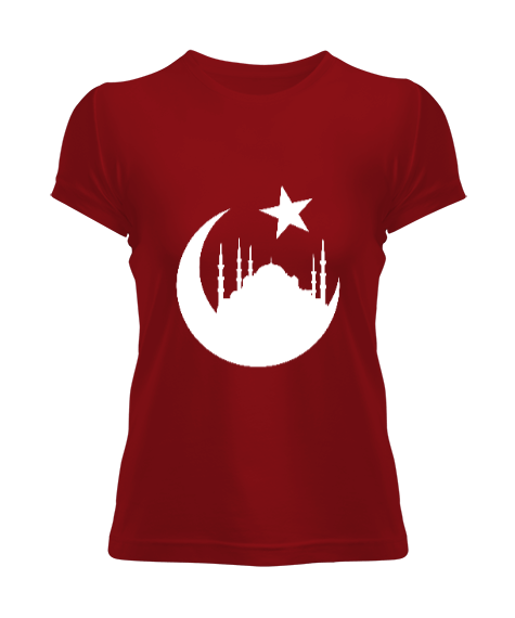 Tisho - Türkiye,Türkiye bayrağı,Hilal ve yıldız. Kadın Tişört