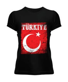 Türkiye,Türkiye bayrağı,Hilal ve yıldız. Kadın Tişört - Tisho