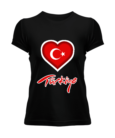 Tisho - Türkiye,Türkiye bayrağı,Hilal ve yıldız. Kadın Tişört