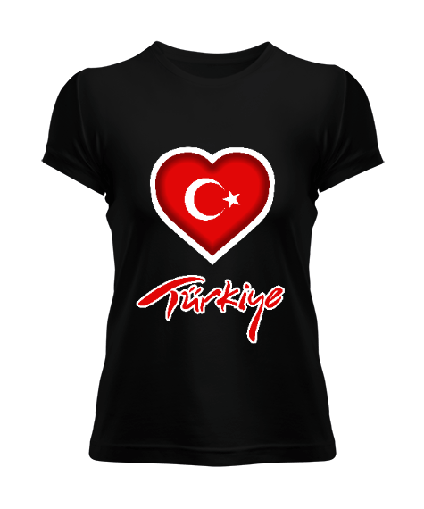 Türkiye,Türkiye bayrağı,Hilal ve yıldız. Kadın Tişört - Tisho