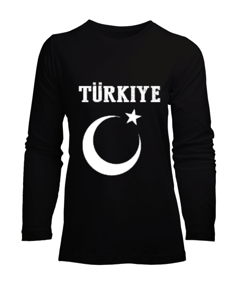 Tisho - Türkiye,Türkiye bayrağı,Hilal ve yıldız. Kadın Uzun Kol Tişört