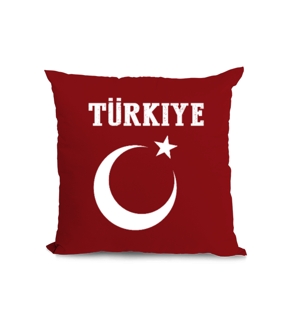Tisho - Türkiye,Türkiye bayrağı,Hilal ve yıldız. Kare Yastık