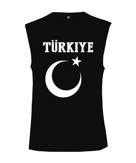 Tisho - Türkiye,Türkiye bayrağı,Hilal ve yıldız. Kesik Kol Unisex Tişört