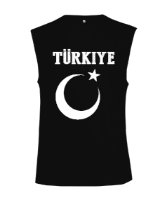 Türkiye,Türkiye bayrağı,Hilal ve yıldız. Kesik Kol Unisex Tişört - Tisho