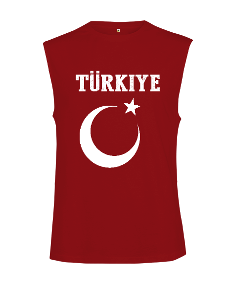 Tisho - Türkiye,Türkiye bayrağı,Hilal ve yıldız. Kesik Kol Unisex Tişört