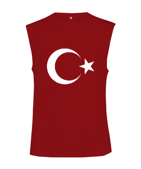 Türkiye,Türkiye bayrağı,Hilal ve yıldız. Kesik Kol Unisex Tişört - Tisho