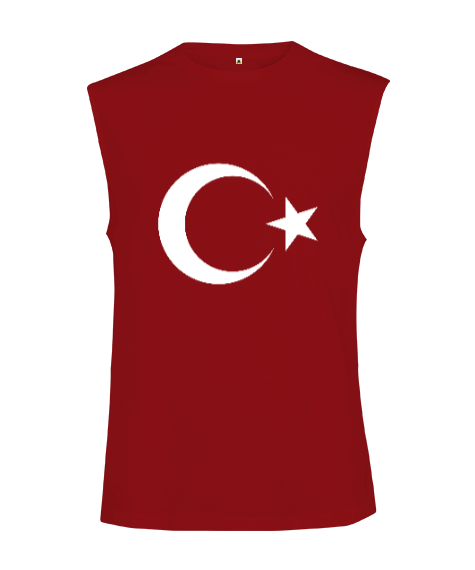 Tisho - Türkiye,Türkiye bayrağı,Hilal ve yıldız. Kesik Kol Unisex Tişört