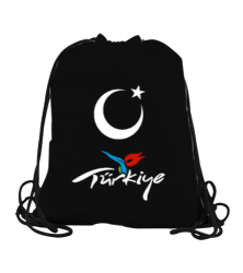 Türkiye,Türkiye bayrağı,Hilal ve yıldız. Siyah Büzgülü Spor Çanta - Tisho