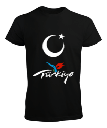Türkiye,Türkiye bayrağı,Hilal ve yıldız. Siyah Erkek Tişört - Tisho