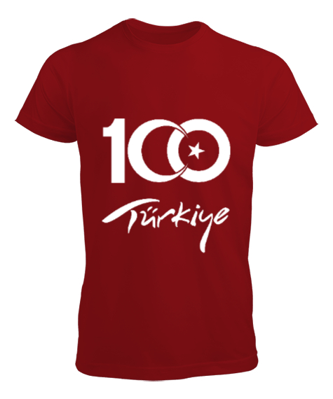 Tisho - Türkiye,Türkiye bayrağı,milli mücadelenin 100. yılı. Kırmızı Erkek Tişört