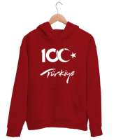 Türkiye,Türkiye bayrağı,milli mücadelenin 100. yılı. Kırmızı Unisex Kapşonlu Sweatshirt - Tisho