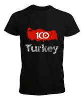 Türkiye,Türkiye bayrağı,milli mücadelenin 100.yılı. Siyah Erkek Tişört - Tisho