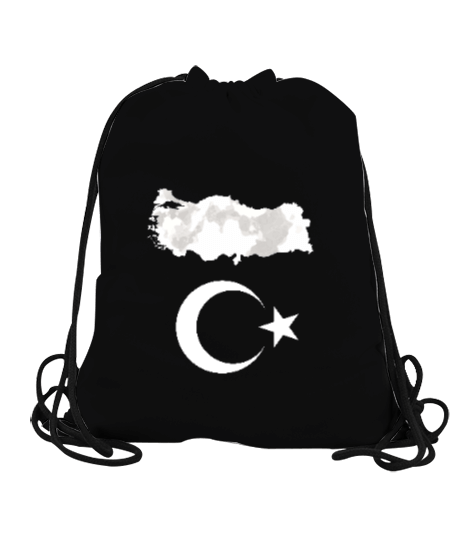 Tisho - Türkiye,Türkiye bayrağı,Türkiye Haritası. Büzgülü Spor Çanta