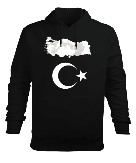 Tisho - Türkiye,Türkiye bayrağı,Türkiye Haritası. Erkek Kapüşonlu Hoodie Sweatshirt