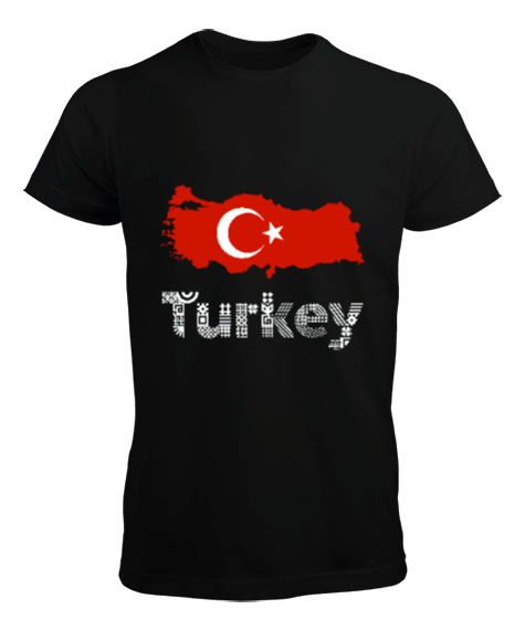 Tisho - Türkiye,Türkiye bayrağı,Türkiye Haritası. Erkek Tişört